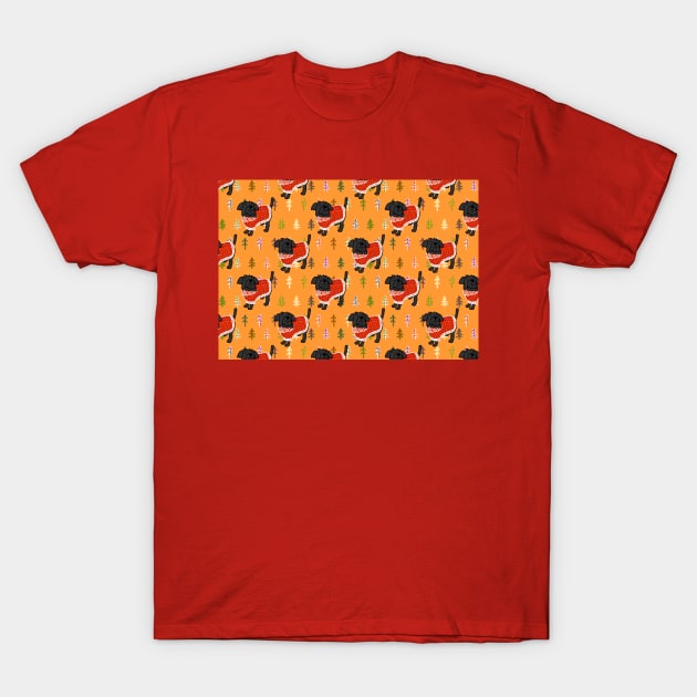 Cute Sweater Dog Pattern T-Shirt by ellenhenryart